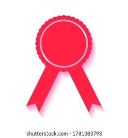 Winner sign on white background and red shadow, for design, vector illustration