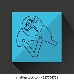 winner silhouette sport horse ridding helmet vector illustration eps 10