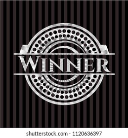Winner silver badge or emblem