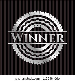 Winner silver badge or emblem