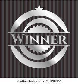 Winner silver shiny badge