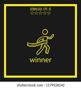winner sketch vector icon