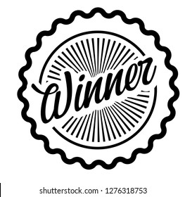 Winner stamp on white background