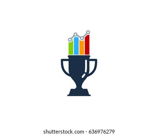 Winner Stats Trophy Icon Logo Design Element