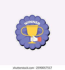 Winner Sticker Illustration for design needs, Landing Pages, Animation, Apps, Presentations, Content Creator and other Promotions