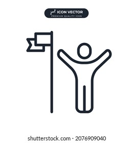 winner success icon symbol template for graphic and web design collection logo vector illustration