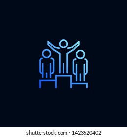 Winner, Success line icon. Vector illustration in linear style.