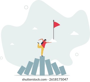 Winner take all, survive business competition or strength to overcome difficulty, economic crisis or recession, business winner concept. character life .