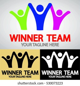 Winner Team Logo Design for Teamwork, Success Group, Activity Club.