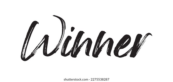 winner, text design. Vector calligraphy. Typography poster. Usable as background.