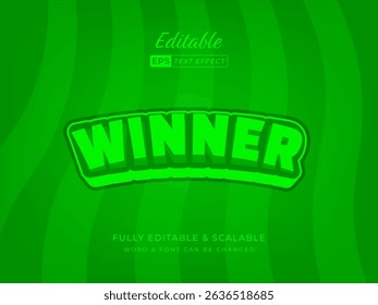 winner text effect in bold green design, suitable for final battle	
