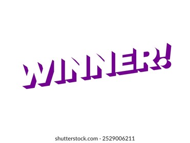 Winner. Text effect design with modern color in 3D style