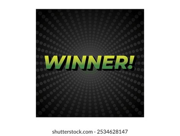 Winner. Text effect design with modern color in 3D style