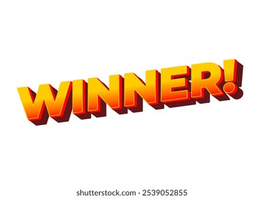Winner. Text effect design with modern color in 3D style
