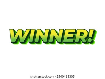 Winner. Text effect design with modern color in 3D style