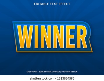 Winner Text Style Template With Bold Sans Font Concept