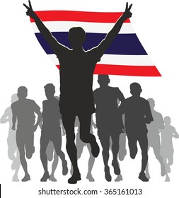 Winner with the Thailand flag