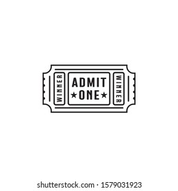 Winner Ticket, Admit One, Movie Ticket, Film Ticket Admission Vector Illustration