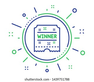 Winner ticket line icon. Amusement park award sign. Quality design elements. Technology winner ticket button. Editable stroke. Vector