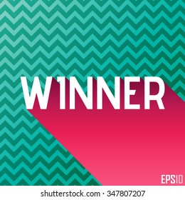 Winner Tittle Design Graphics. Vector Elements. Chevron Background Illustration. EPS10