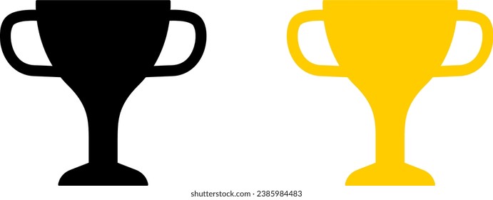 Winner Trophy Award 1st Prize Cup Symbol Icon Set. Vector Image.