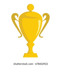 Winner trophy award gold cup cartoon flat icon element for sport award trophy design
