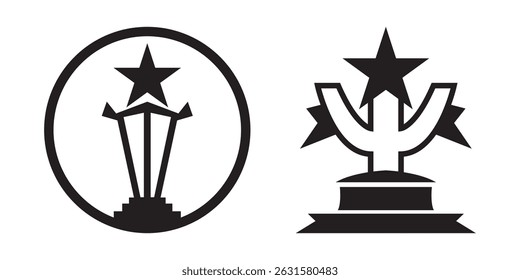 Winner trophy award silhouettes vector
