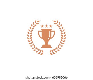 Winner Trophy Bronze Icon Logo Design Element