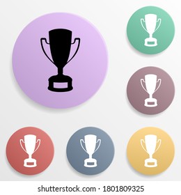 Winner trophy cup badge color set icon. Simple glyph, flat vector of sport icons for ui and ux, website or mobile application