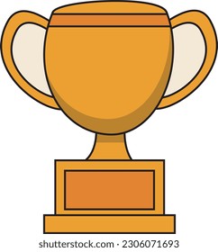 Gewinner-Trophäe-Cup-Flachdesign, Clipart, Vektorgrafik