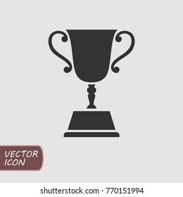 Winner trophy cup flat icon. Vector illustration.
