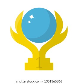Winner trophy cup icon. First place. Flat world trophy symbol isolated on white background. Vector illustration for design, web.