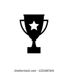 Winner trophy cup icon, logo on white background