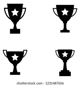 Winner trophy cup icon, logo on white background