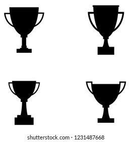 Winner trophy cup icon, logo on white background