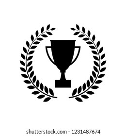 Winner trophy cup icon, logo on white background