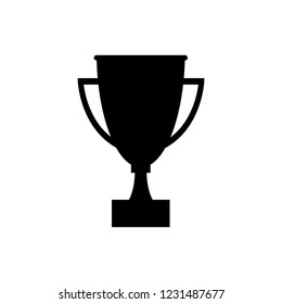 Winner trophy cup icon, logo on white background