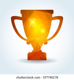 icono de la copa trofeo ganadora con un patrón triangular moderno