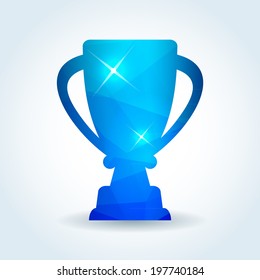icono de la copa trofeo ganadora con un patrón triangular moderno