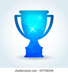 Gewinner-Trophäe-Ikone mit modernem Dreieck-Muster