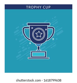 Winner trophy cup icon. Sport competition silhouette symbol