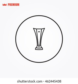 Winner trophy cup icon. Sport competition silhouette symbol. 