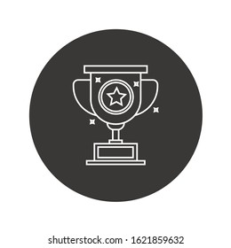 Winner trophy cup line icon. Sport competition silhouette symbol