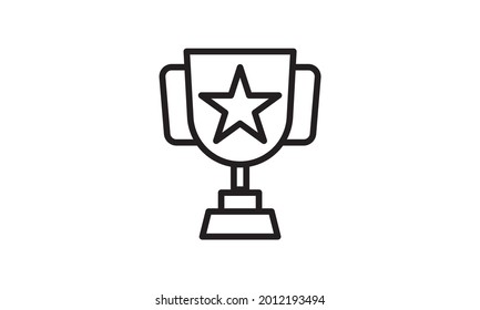 Winner trophy cup outline icon linear vector image