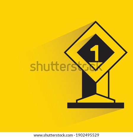 winner trophy or cup with shadow on yellow background