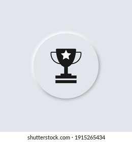 Winner Trophy Cup With Star Vector Neumorphism Design Icon