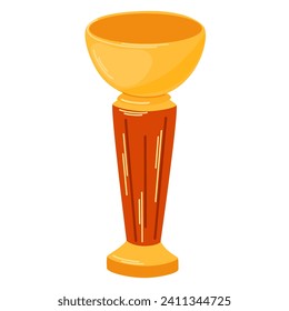 Winner trophy cup. Symbols of relay race, competition victory, champion or winner. Vector hand draw illustration isolated on white.