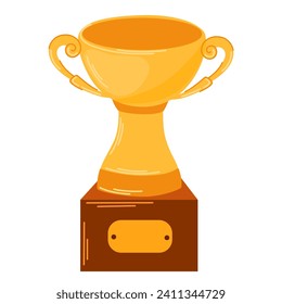 Winner trophy cup. Symbols of relay race, competition victory, champion or winner. Vector hand draw illustration isolated on white.