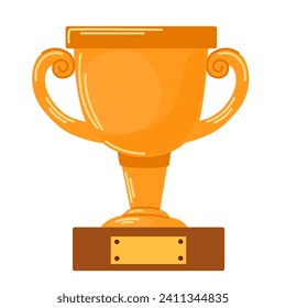 Winner trophy cup. Symbols of relay race, competition victory, champion or winner. Vector hand draw illustration isolated on white.