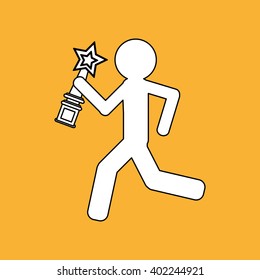 Winner and trophy design, vector illustration